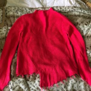 For the Republic Pink Asymmetrical Sweater